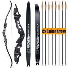 62″ ILF Recurve Bow Metal Riser 19″ Archery Takedown Right Hand Hunting Target
