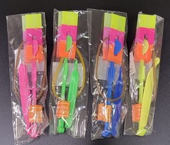 Cool LED Light Up Helicopters (Multicolored) Slingshot Style Flying Toy Arrow…