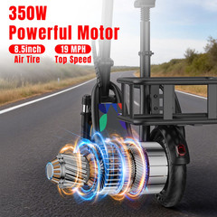 Electric Scooter with Seat Adults 350W 19MPH 15 Mile Range 8.5″ Tires