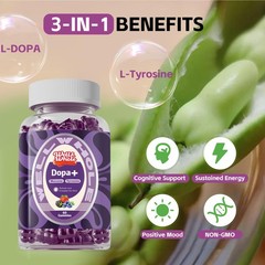 Well&Whole Dopamine Gummies – Mucuna Pruriens Supplements Gummies 500mg with L-T