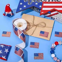 30Pcs Glitter American Flag USA Patriotic Adhesive Label Waterproof Stickers