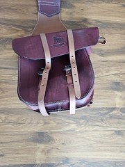 New Premium Leather Saddle Bag with Stainless Steel Hardware