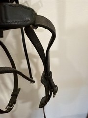 Black Leather Dressage Bridle -Flash- Full