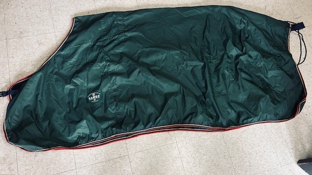Cameo Rain Sheet 78″ Green /Multi color Trim *VGC Horse Donegal
