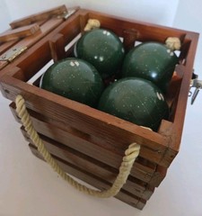 Vintage SportCraft Heritage Bocce Ball Set in Wooden Box