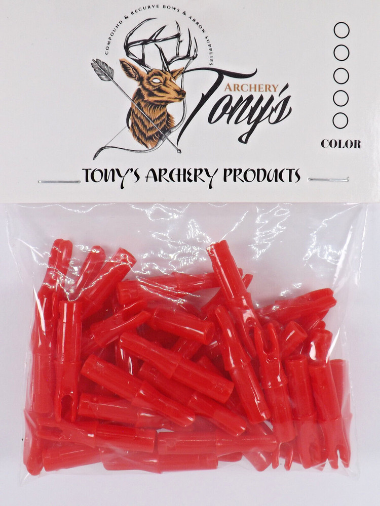 Archery Nocks 6.2mm/0.246″ Rose Red 50PK RRNKS702