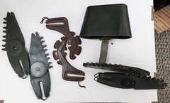 Collectible 3 1950’s-1960’s Hunting Bow Quivers, 2 Apache Swingers, & ACME Kwike