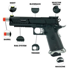 Airsoft Gas Blowback GBB Pistol – SRC Baba Yaga Metal 320 FPS 28 Round 6mm BBs