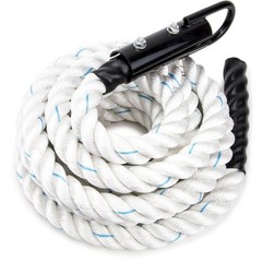 Crown Sporting Goods 1.5 Polydac Gym Climbing Rope, White – Fitness 3′