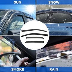 4pcs Front+Rear Smoke Tint Sun/Rain Guard Outside 2019-2024 Ram 1500 Quad Cab
