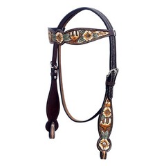Western Headstall and Breast Collar Set HILASON Tooled Leather Horse Bridle Tack