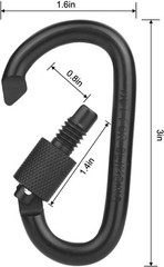 8 Pack 3 Inch Locking Carabiner Clips D Ring Spring Snap Keychain Hook for Leash