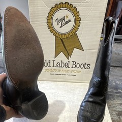 Tony Lama Gold Label Western Boots Black Leather Men’s Size 12 D MPN 5012