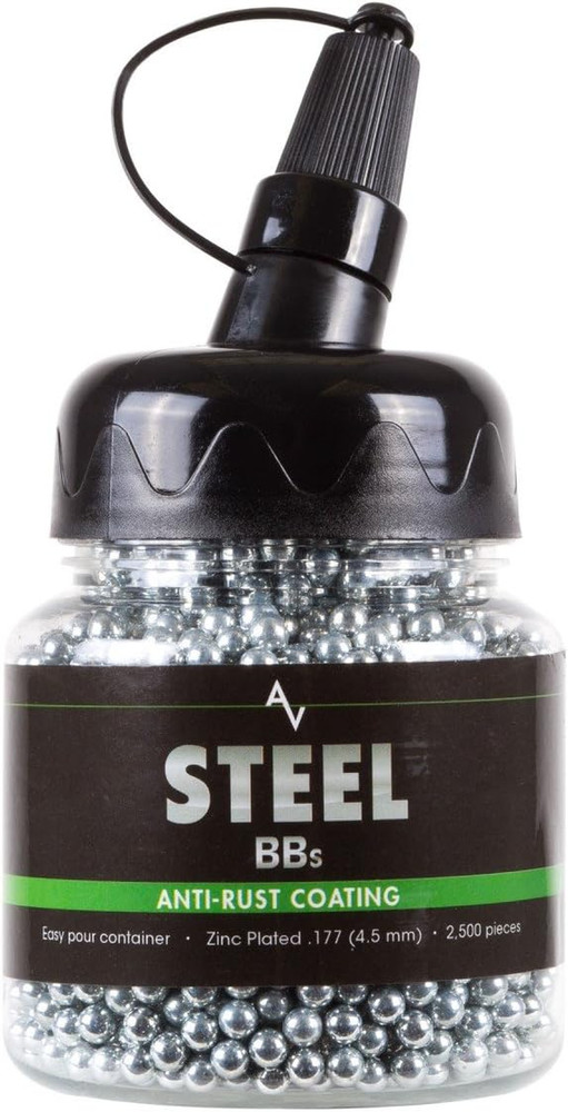 Air Venturi Steel BBS, 177 Cal, 5.1 Grains, Zinc-Plated, 2,500Ct,Chrome