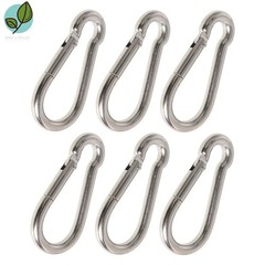 6 Pack Easy To Install 304 Stainless Steel Clips Spring Snap Hook Carabiner