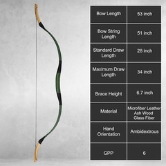 AF Archery Mongolian Recurve Bow 20-60lbs 53″ Handmade Traditional Horse Bow