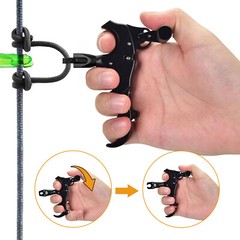 360° Compound Bow Release Aids 3 Or 4 Finger Grip Thumb Caliper Trigger Alloy