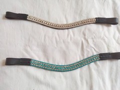 Leather 3 Row Crystal Browband for Horse With Free Shipping.