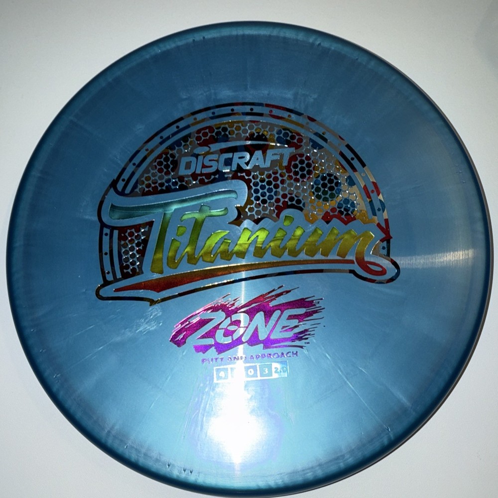 Discraft Titanium Zone Blue 176g 4 3 0 3 Putt & Approach Disc