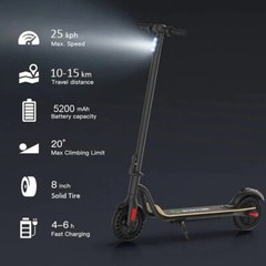 ADULT ELECTRIC SCOOTER 5.2AH HIGH SPEED 25KM/H FOLDING ESCOOTER WATERPROOF HOT~