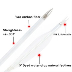 6X 32″ Pure Carbon Arrow SP500 Shaft Feather Compound Recurve Bow Hunting Target