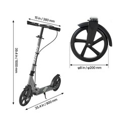 Kick Scooter for Kids, Teens & Adults, Adjustable Height, Foldable, 220 lbs