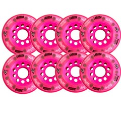 Labeda Whips Roller Hockey Wheels – Pink 8-Pack with Spacers – Choose Size/Color