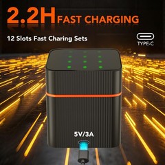 3600mWh Rechargeable Lithium AA Batteries with Charger-12 Pack, 1.5V Double A…