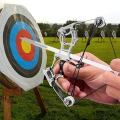 6″ Mini Compound Bow and Arrow Set Pocket Bow Metal Target Shooting Hunting Game