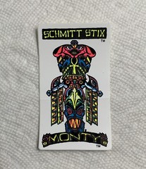 Vintage skateboard sticker Schmitt Stix Monty Nolder blind natas mark NOS Deck