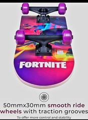 Fortnite Maple Deck Complete Skateboard ABEC-5 Bearings Non-Slip Grip 31 in