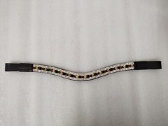DESIGNER CLEAR CRYSTAL STYLISH HORSE LEATHER BROWBAND FOR BRIDLE FREE SHIPPING.