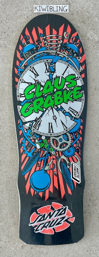 Santa Cruz Claus Grabke Exploding Clock Reissue Black Matte Finish 10.0 x 30.0