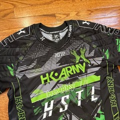 HK Army HSTL Paintball Jersey Mens Small Black Lime Green Padded Sport Graphic