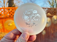 (1988) GLOW Wedding Tim & Sue Mini Disc Golf Innova San Marino Glo Silver #1040