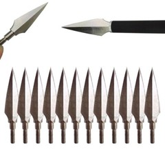 12Pcs Carbon Steel Arrowheads 150 Grain Broadheads Arrow Archery Hunting Target