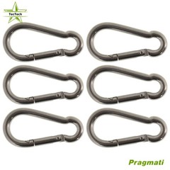 6 Pack 304 Stainless Steel Clips Spring Snap Hook Carabiner Easy To Install