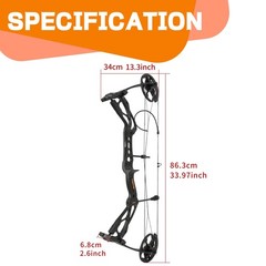 Compound Bow Arrow Kit Adjustable 0-70Lbs 325fps IBO 16.4-30″ Hunting Bowfishing