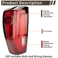Tail Light Assembly Compatible With 2019-2024 GMC LED Type Left Driver Side