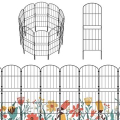 OUSHENG 38in (H) Decorative Garden Fence Fencing, 10ft (L) Rustproof Metal Wi…