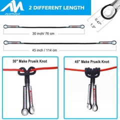 Prusik Cord Pre-Sewn Loop Eye-to-Eye Nylon Rope Outdoor Climbing Arborist Rescue