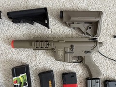 Elite Force CQC M4 Airsoft AEG 6MM Brown Huge Lot And More