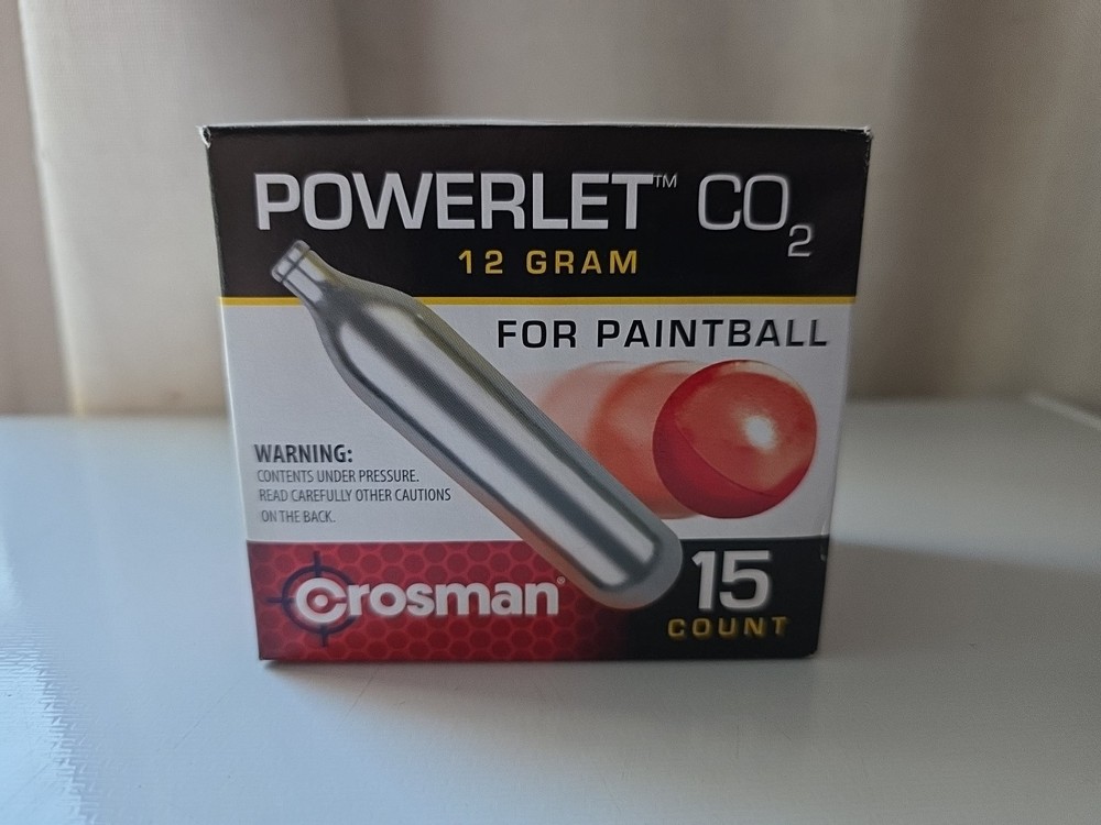 Crosman CC15PB CO2 Powerlet For Paintball (15-Count),Black 12 grams, Black