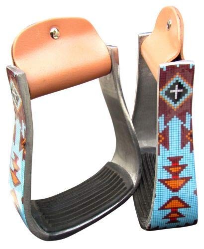 Showman Lightweight Aluminum Stirrups w/ Cross Navajo Design