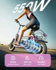Gyroor C1Pro 550W Electric Scooter with Dual Baskets Pets Friendly
