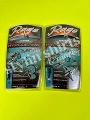 2 packs RAGE Slipcam HYPODERMIC 2″ cut mechanical 2 blade broadheads 100 grain