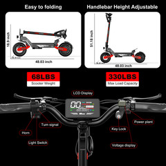 EOEOTWO GT06 Electric Scooter for Adults 30MPH Off-road Foldable E scooter