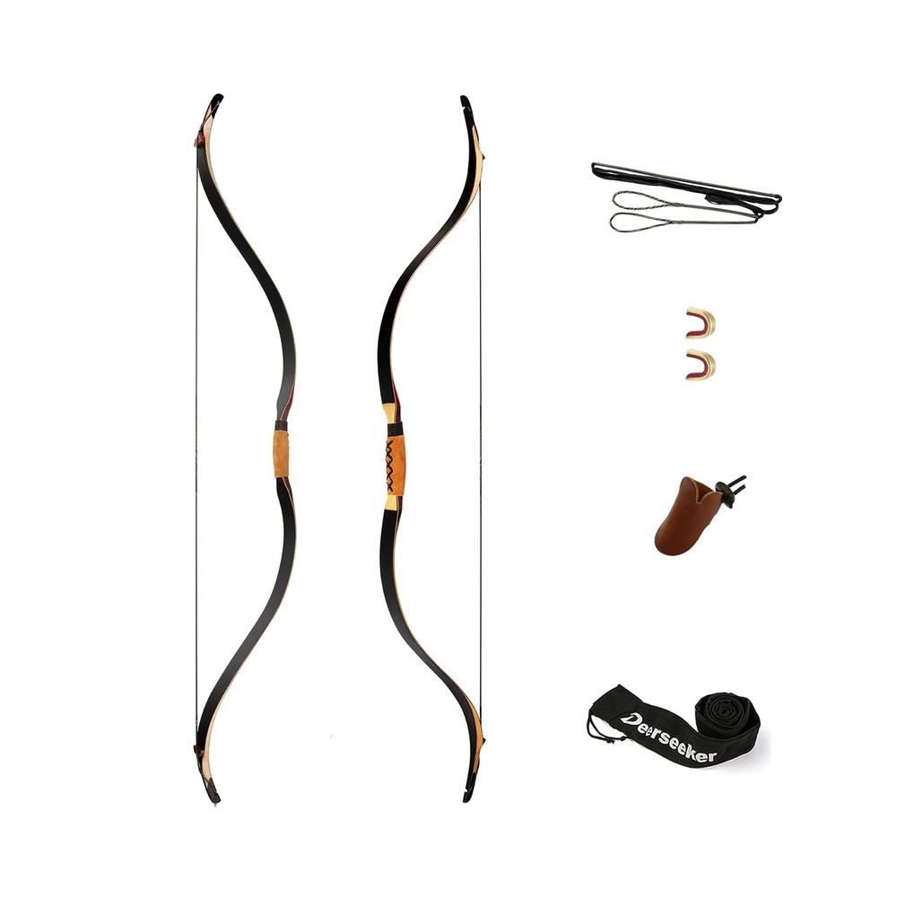 Deerseeker Archery 52″ Recurve Bows Traditional Handmade Longbow Ambidextrous…