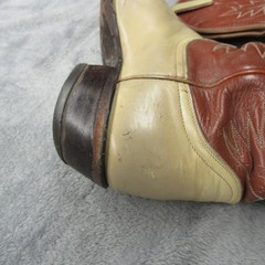 Tony Lama 6214 Western Boots Mens 8 D Cowboy Brown Lizard Snip Toe Vamp USA Made