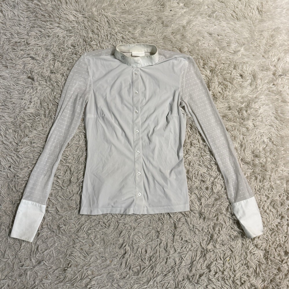 Women’s XXS White Cavalleria Toscana Long Sleeve Horseback Riding Show Shirt